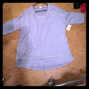 Grey knit sweater 3/4 sleeves
